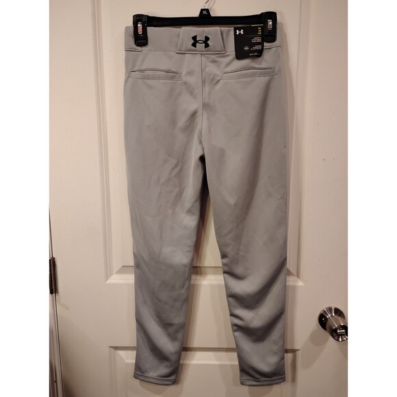 Boys Under Armour Tapered Fit Baseball Pants Gray Youth Medium - Picture 2 of 8